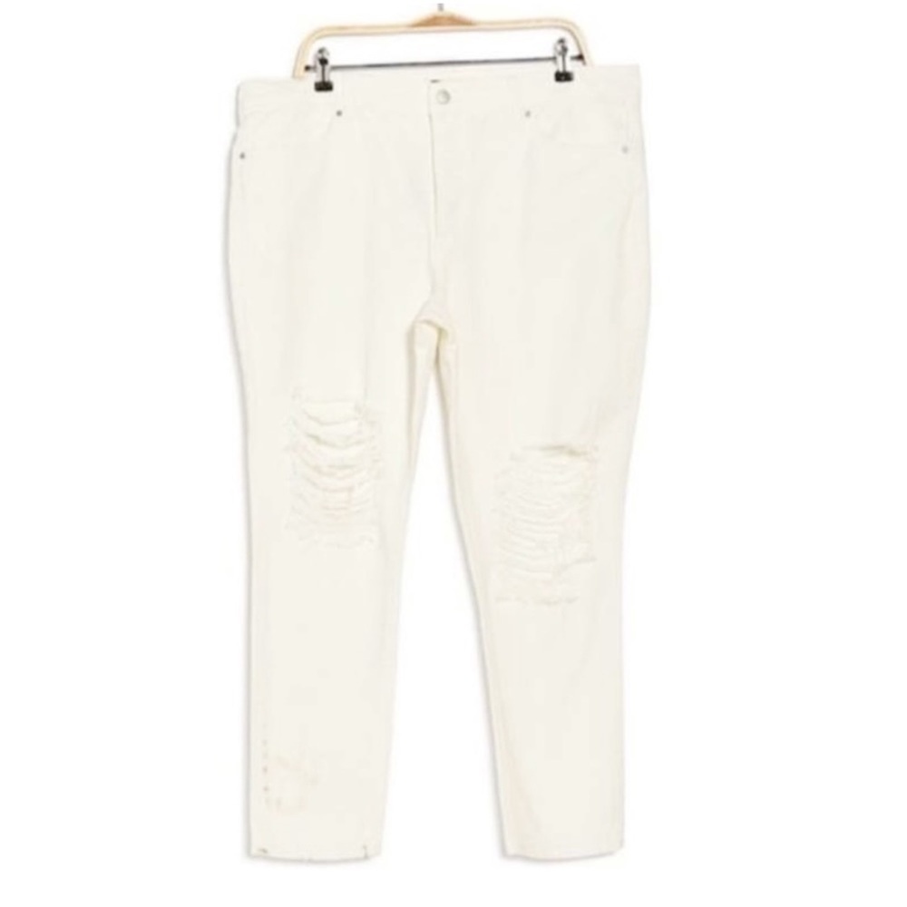 New White Distressed High Rise Cropped Jeans AFRM NORDSTROM